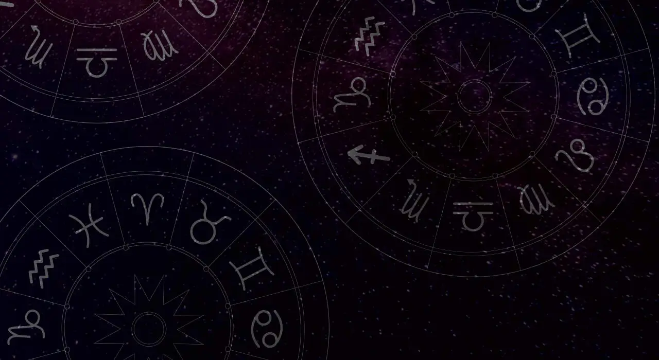 Céu astrológico com signos do zodíaco