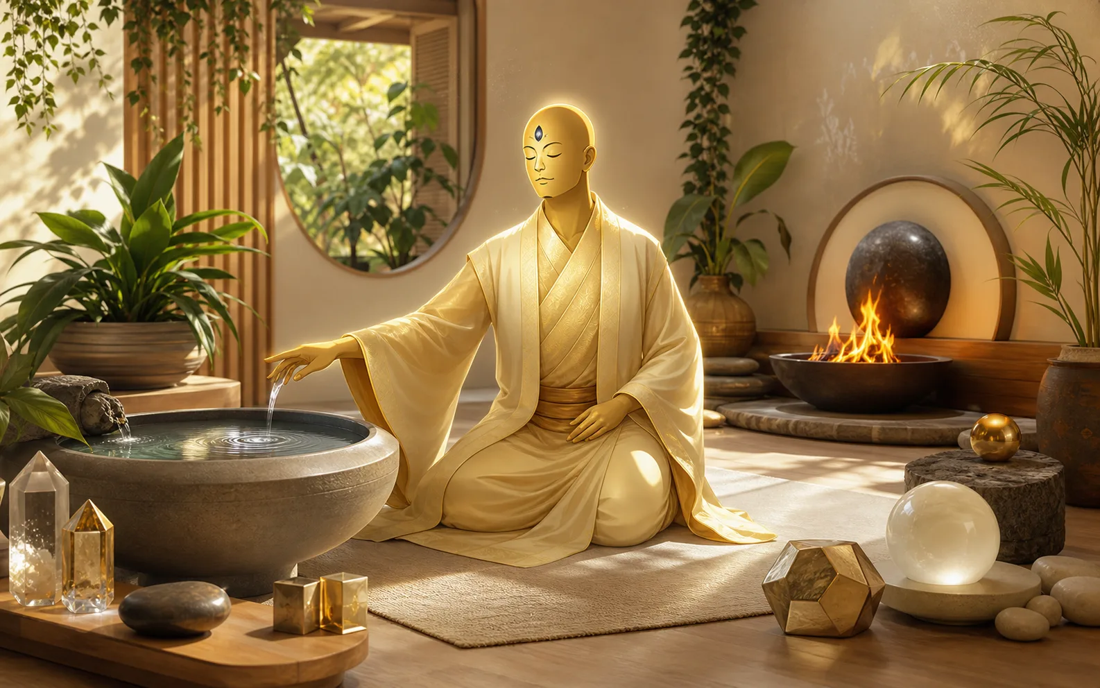 Ambiente harmonizado com plantas e luz natural